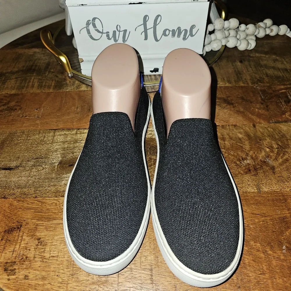 ROTHY'S 'The Sneaker' Super Cute Black Slipons Sneakers Athletic 7.5